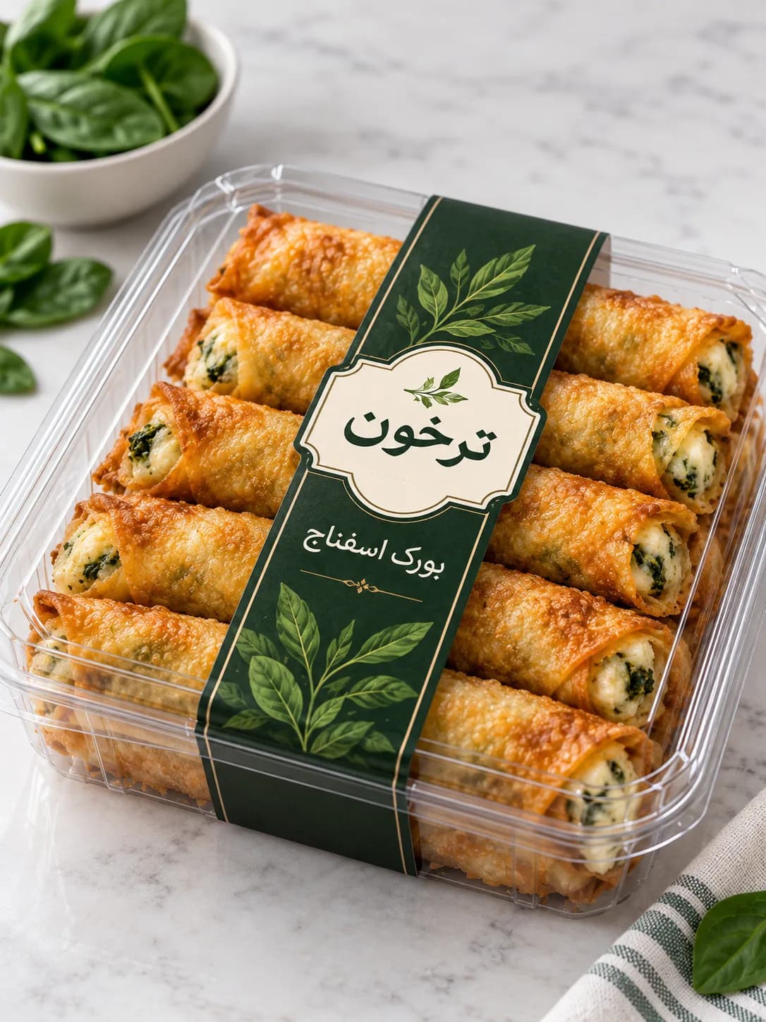 خرید بورک اسفناج ترخون | رول‌های خوشمزه و آماده پخت با مغز اسفناج تازه